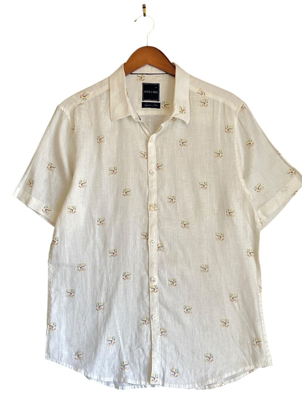 Stitch Note | Men’s Geometric Egyptian Cotton Button Up Shirt | Size M